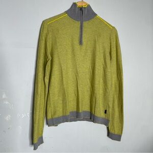 Hugo Boss Quarter Zip Pullover Cotton Silk Slim Fit Sweater Men’s Size Medium